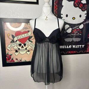 Black Lingerie Babydoll Dress
